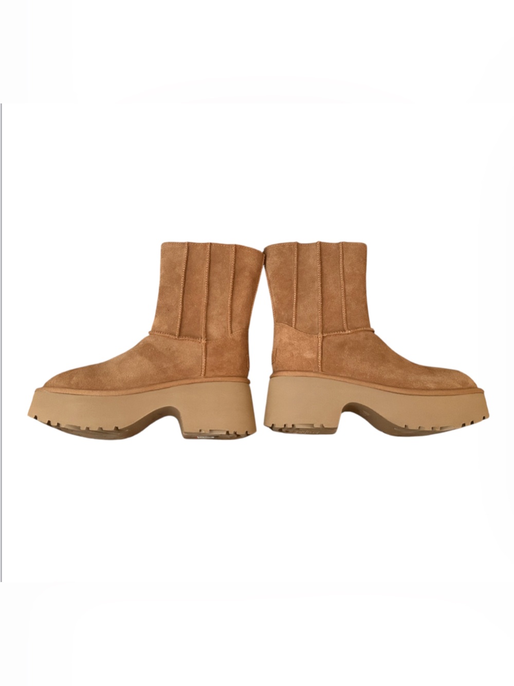 Ugg Classic Platform New Heights Twin Seam Women's Chestnut Boots, NEW sz 9